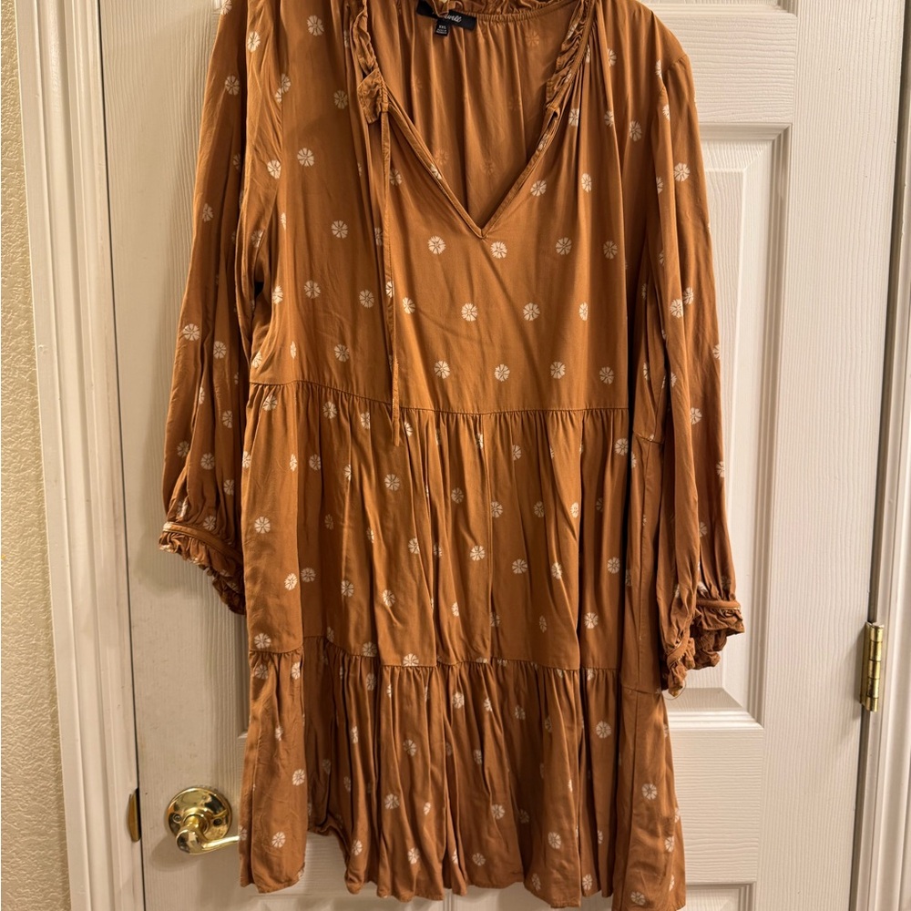 Madewell Rust Long Sleeve Dress